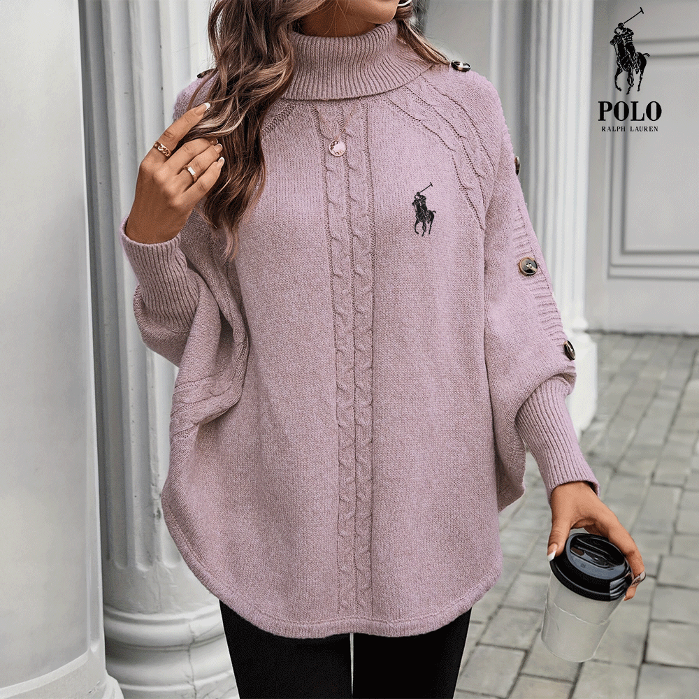 RL – Elegant Knit Poncho Sweater