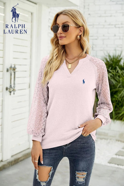 RL – Lace Sleeve Knit Top