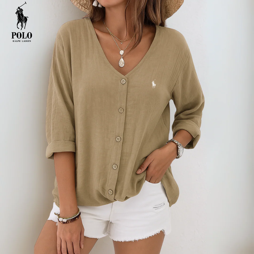 RL – Casual V-Neck Button Shirt
