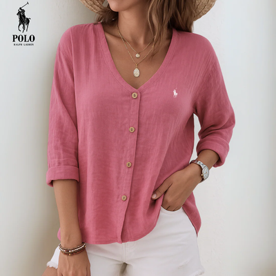 RL – Casual V-Neck Button Shirt