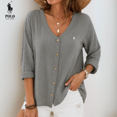 RL – Casual V-Neck Button Shirt