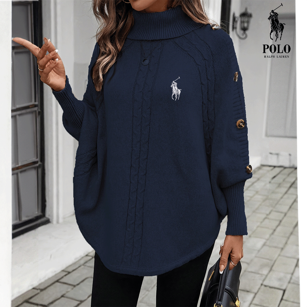RL – Elegant Knit Poncho Sweater