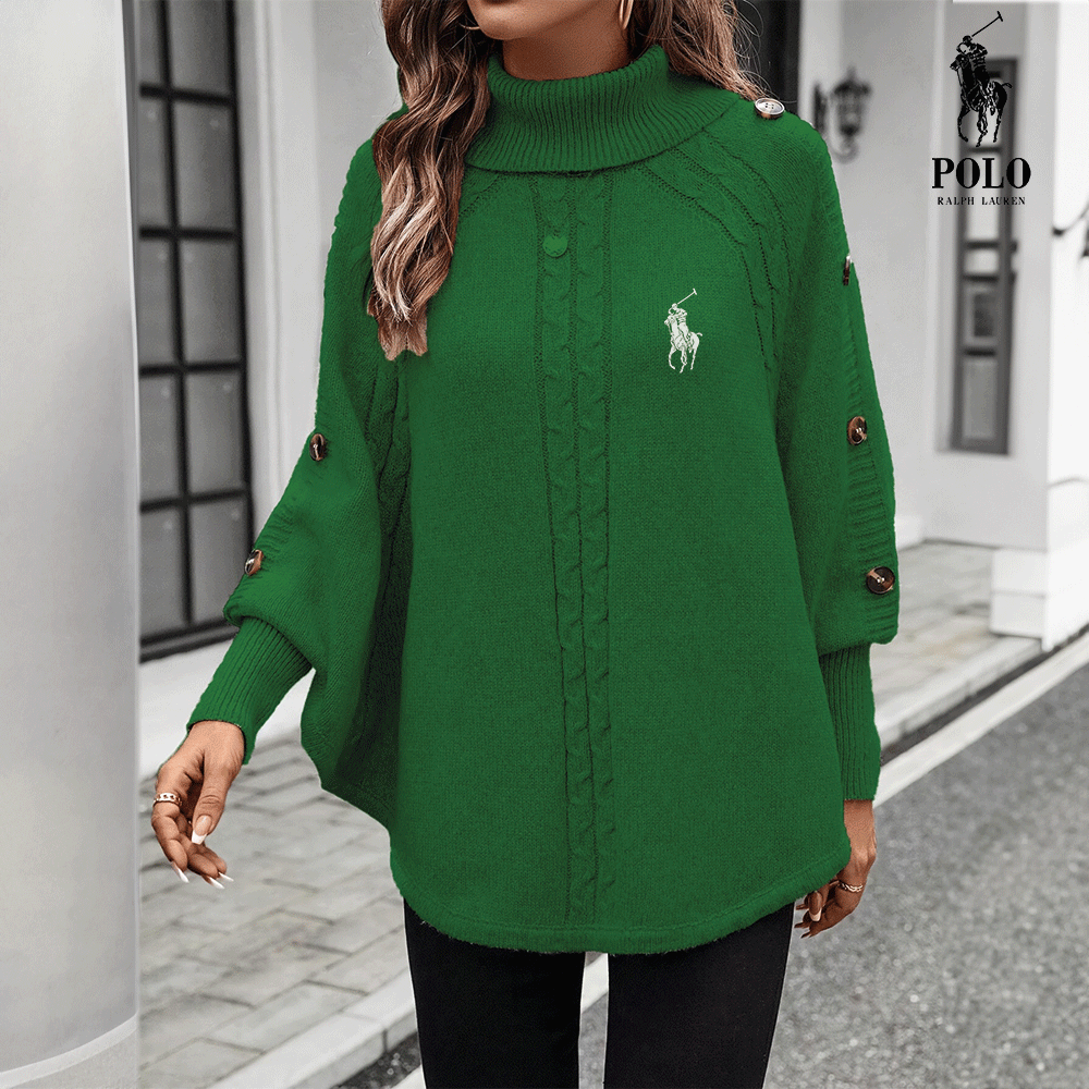 RL – Elegant Knit Poncho Sweater