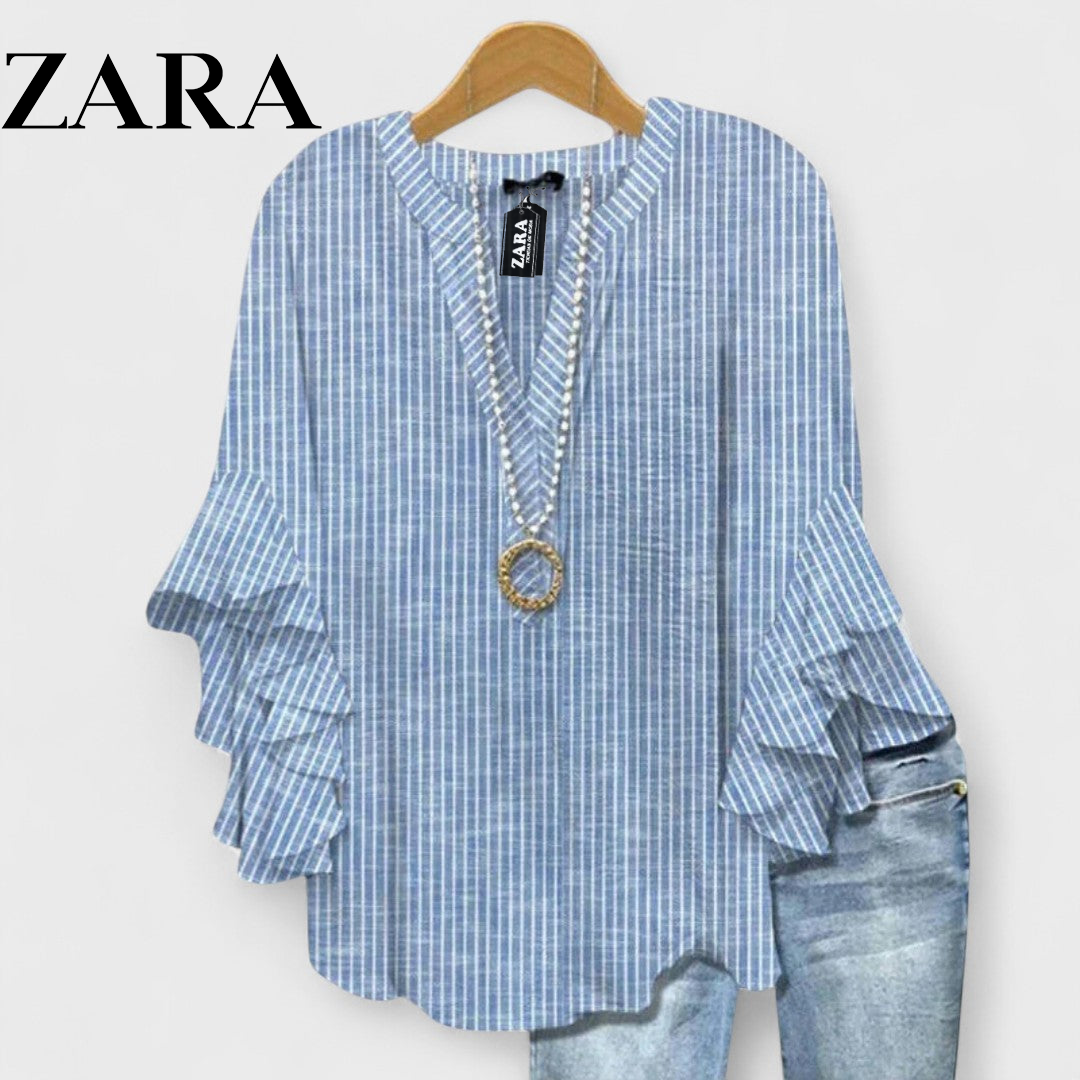 ZR – Floral Ruffle Sleeve Blouse
