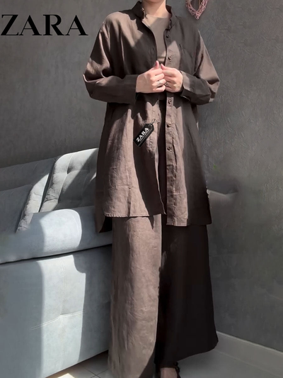 ZR – Relaxed Linen Wide-Leg Set