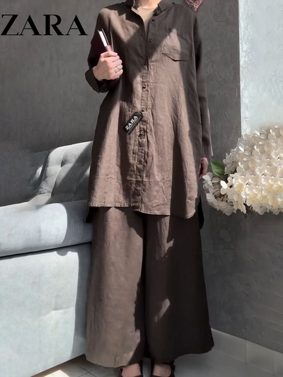 ZR – Relaxed Linen Wide-Leg Set