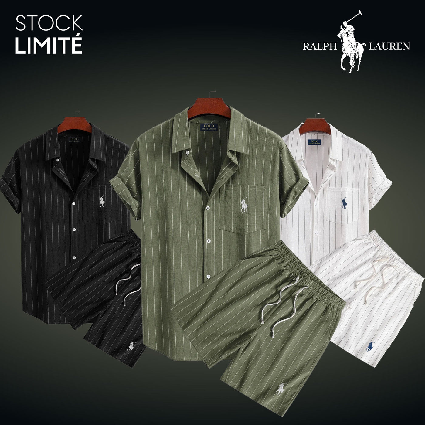 RL – Striped Summer Shirt & Shorts Set